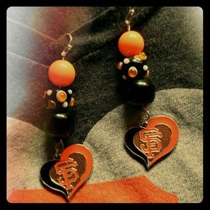 Handmade one of a kind San Francisco giants earrin